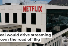 Netflix’s Hollywood studio offices at Sunset Bronson Studios in Los Angeles. Patrick T. Fallon / AFP via Getty Images